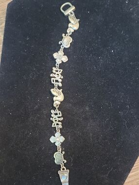 Silver-Tone Floral Charm Bracelet - Women Jewelry